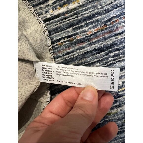 Eileen Fisher NWT BROKEN CHEVRON TENCEL VISCOSE dress size XS - Picture 6 of 8